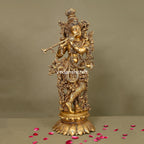 Brass Superfine Standing Krishna Statue/Idol (27 Inch) Vedansh Craft