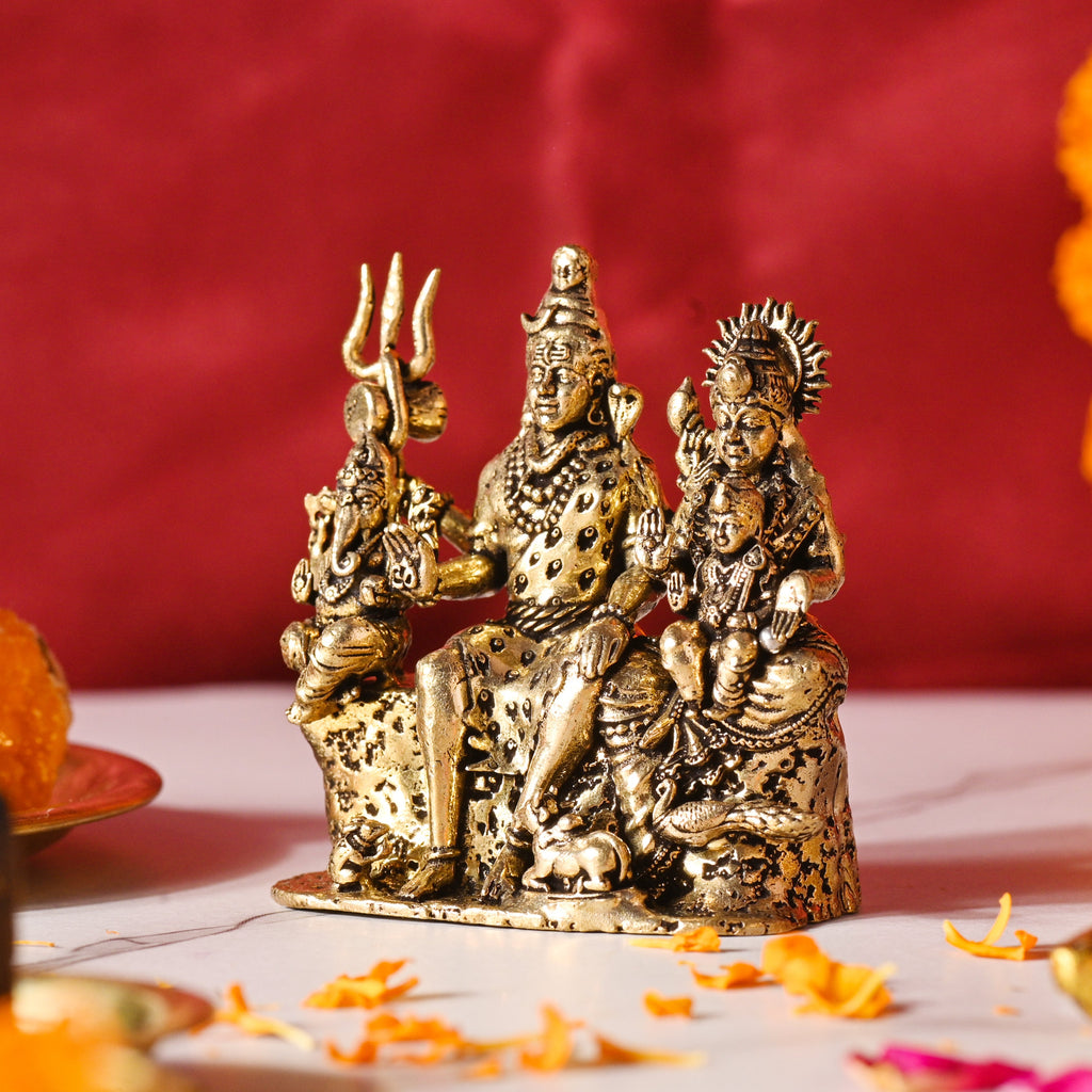 Brass Sitting Shiv Family Lightweight Idol Vedansh Craft