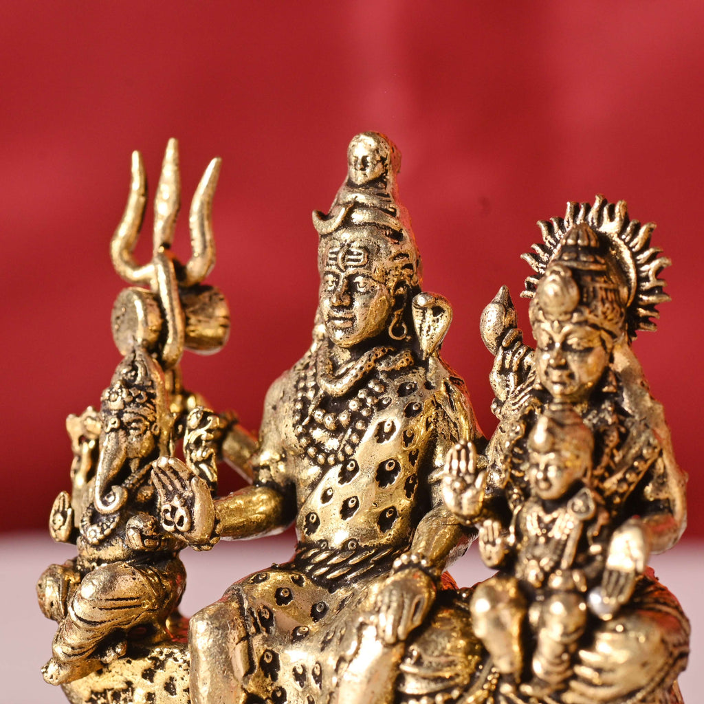 Brass Sitting Shiv Family Lightweight Idol Vedansh Craft