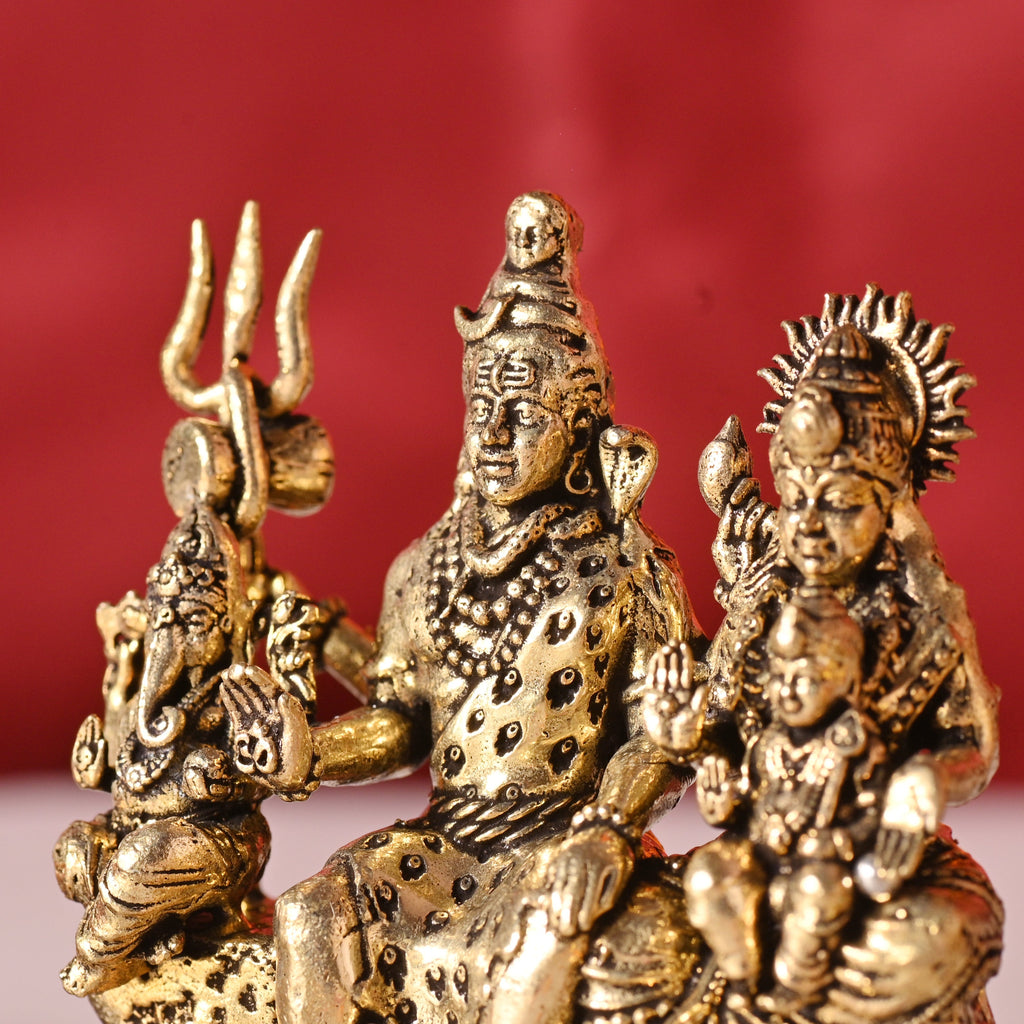 Brass Sitting Shiv Family Lightweight Idol Vedansh Craft