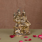 Brass Sitting Shiva Family Statue (6") Vedansh Craft