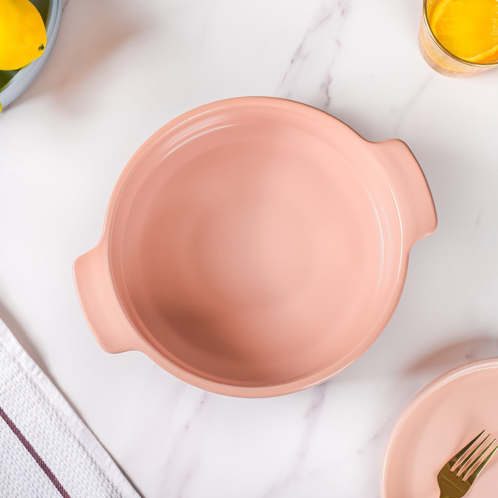 Ceramic Casserole Pots Pink 2 L Nestasia