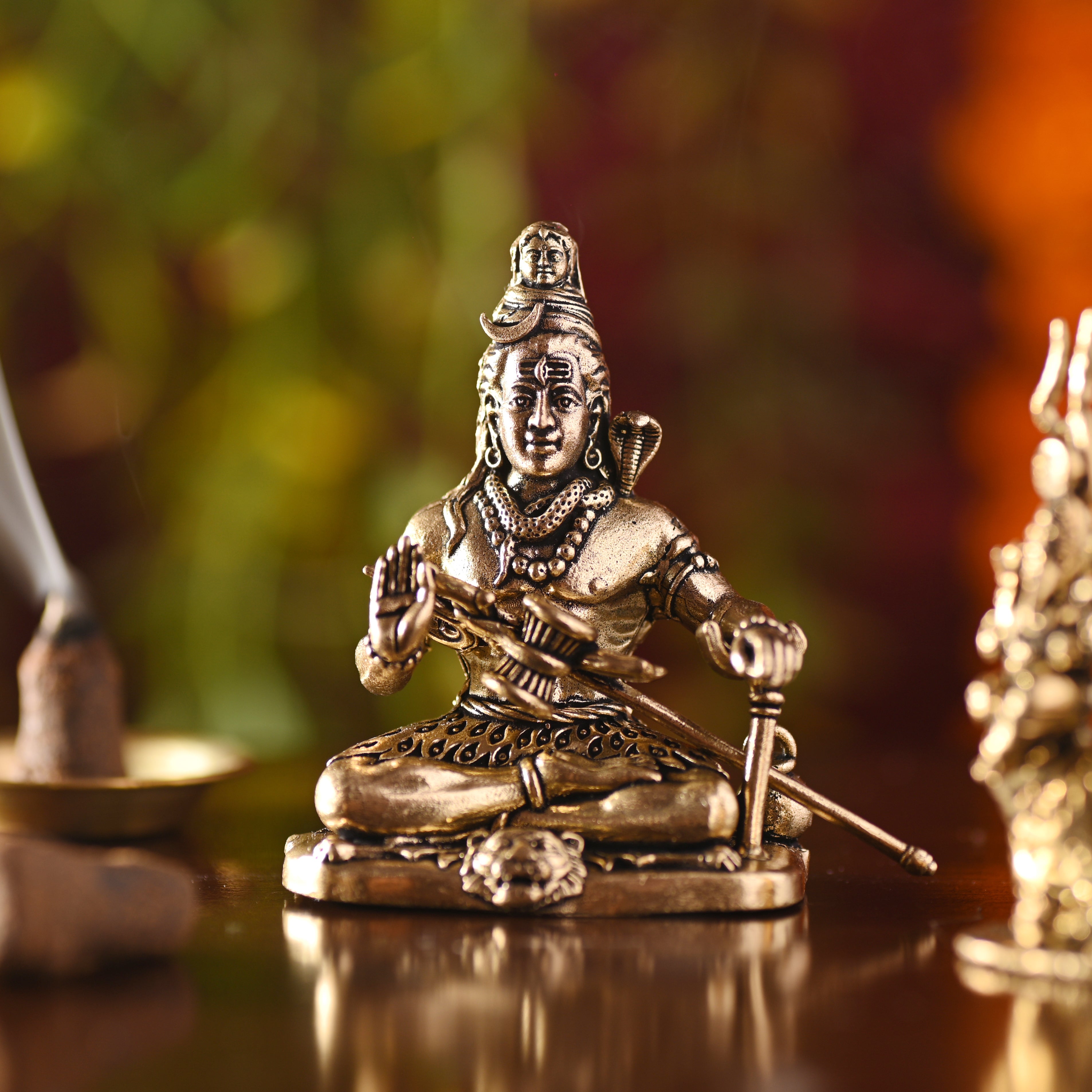 Brass Sitting Shiv Lightweight Idol – Handcrafted Traditional Brassware (3 Inch) Vedansh Craft