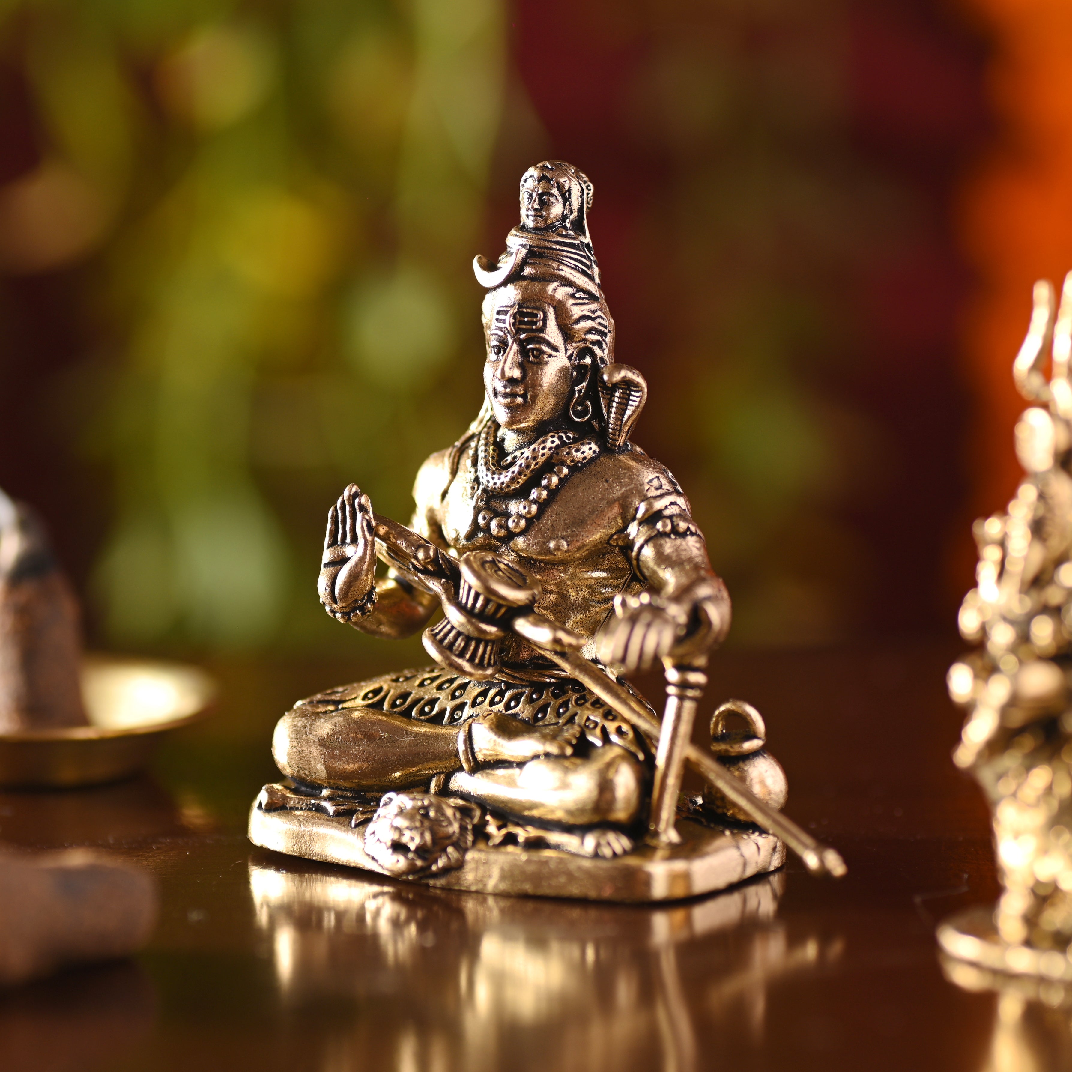 Brass Sitting Shiv Lightweight Idol – Handcrafted Traditional Brassware (3 Inch) Vedansh Craft