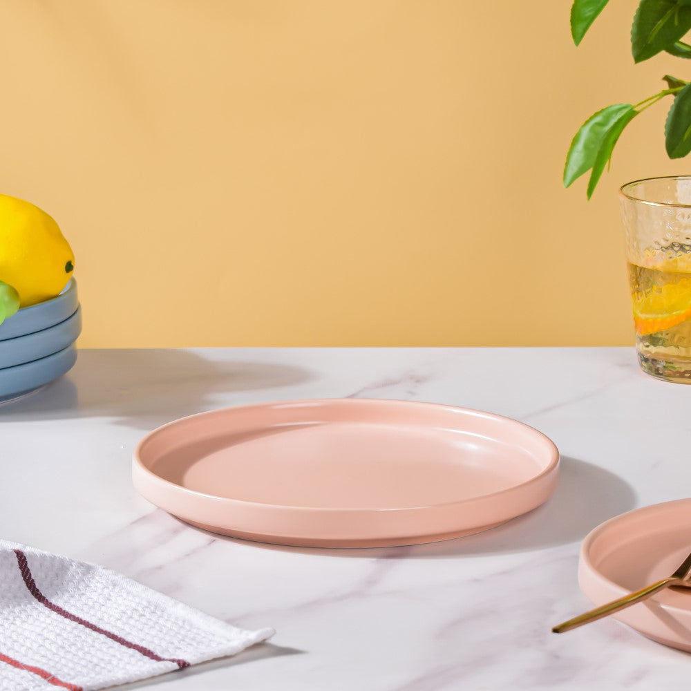 Modern Stoneware Snack Plate Pink Nestasia