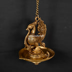 Brass Superfine Peacock Hanging Diya (26 Inch) Vedansh Craft