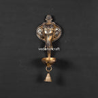 Brass Ganesha Face With Diya & Bell Wall Hanging (10 Inch) Vedansh Craft