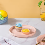 Modern Stoneware Snack Plate Pink Nestasia
