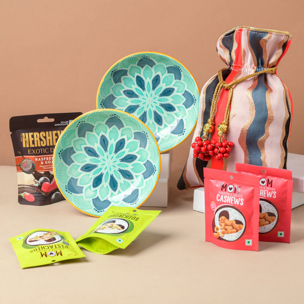 Snack Up Mandala Dish Gift Hamper Set Of 7 Nestasia