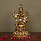 Brass Superfine Goddess Sitting Lakshmi Idol (14.5 Inch) Vedansh Craft