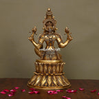 Brass Superfine Goddess Sitting Lakshmi Idol (14.5 Inch) Vedansh Craft