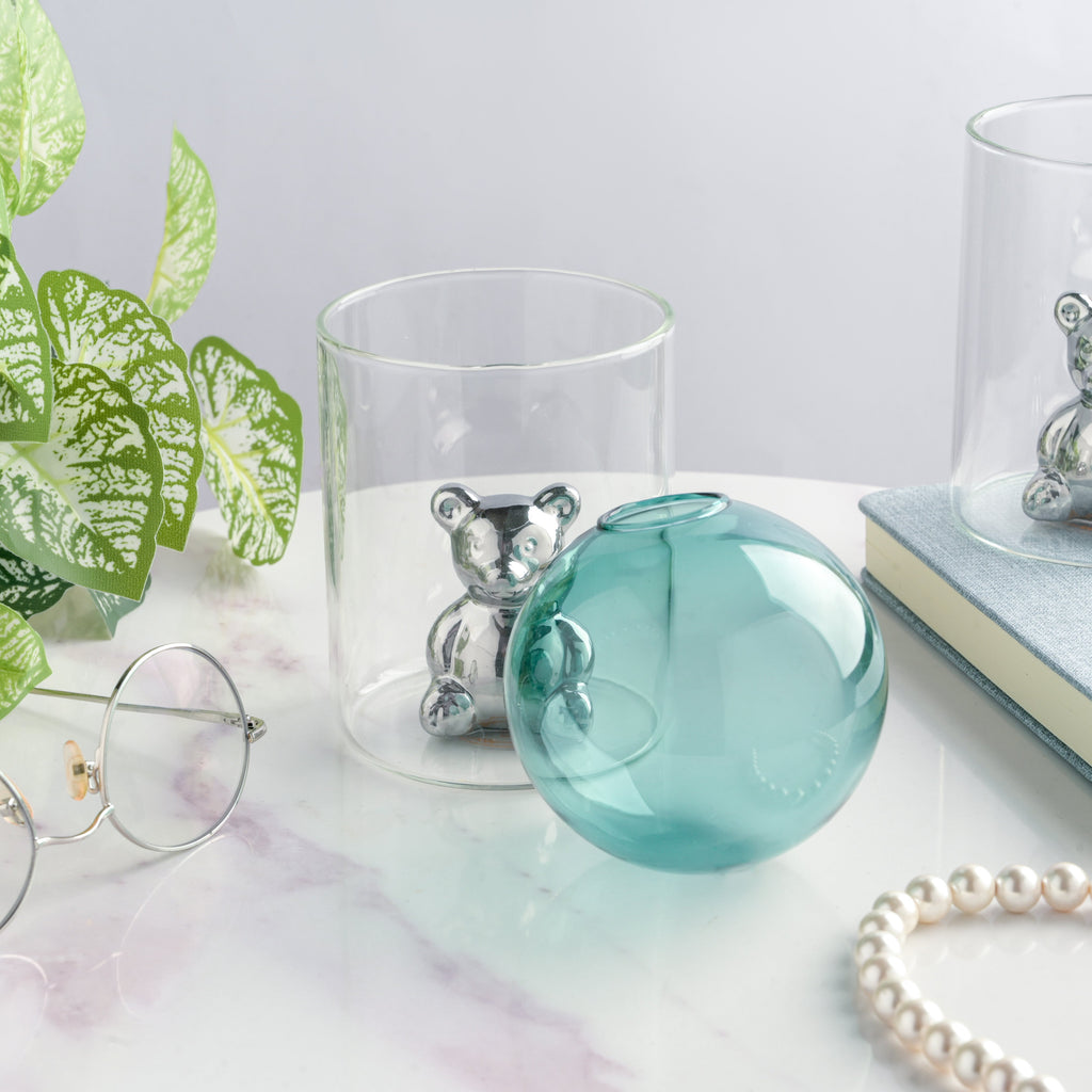 Bear In The Jar Glass Planter Green Nestasia