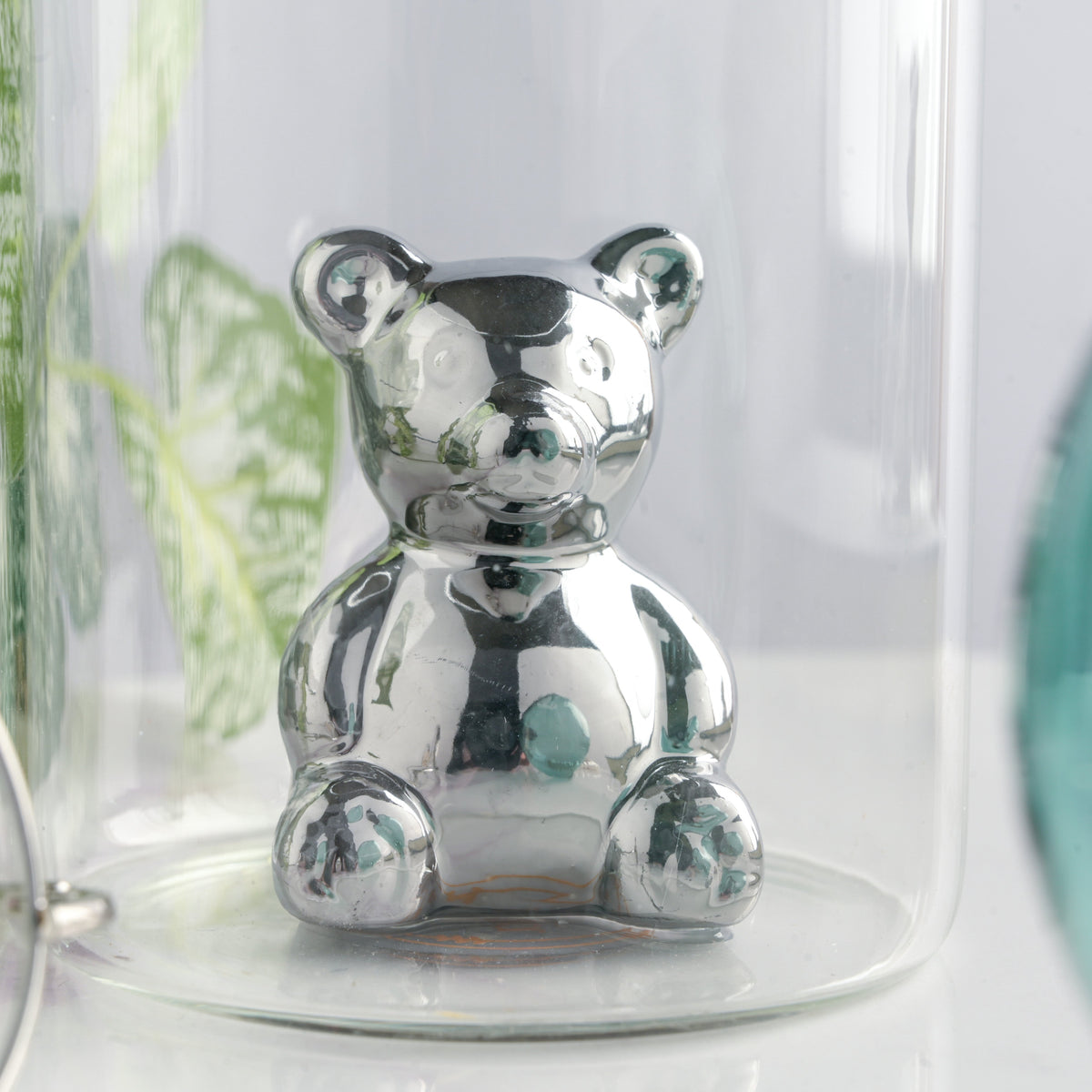 Bear In The Jar Glass Planter Blue Nestasia