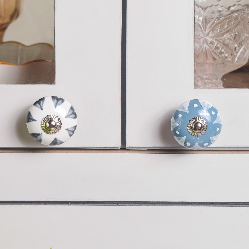 Ceramic Floral Hand Painted Door Knobs Set Of 8 Nestasia