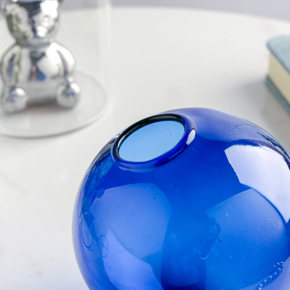 Bear In The Jar Glass Planter Blue Nestasia