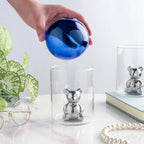 Bear In The Jar Glass Planter Blue Nestasia