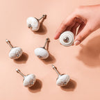 Textured Ceramic Door Knob White Set Of 6 Nestasia