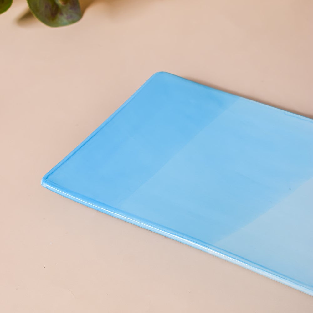 Ombre Ceramic Platter Blue Large 12 Inch Nestasia