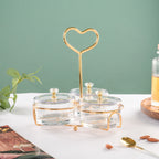 Golden Heart Transparent Jars With Stand Set Of 4 200ml Nestasia