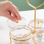 Golden Heart Transparent Jars With Stand Set Of 4 200ml Nestasia