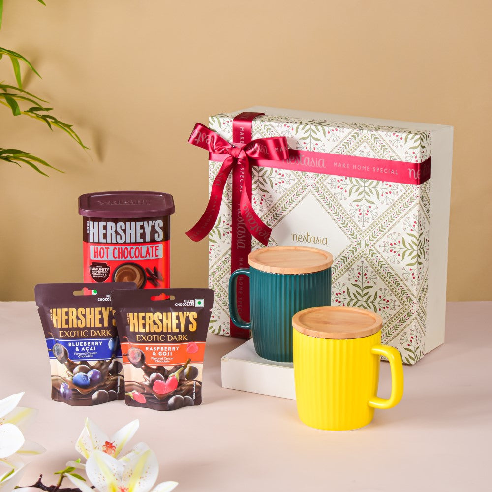 Vibrant Ceramic Mugs Gift Hamper Set Of 5 Nestasia