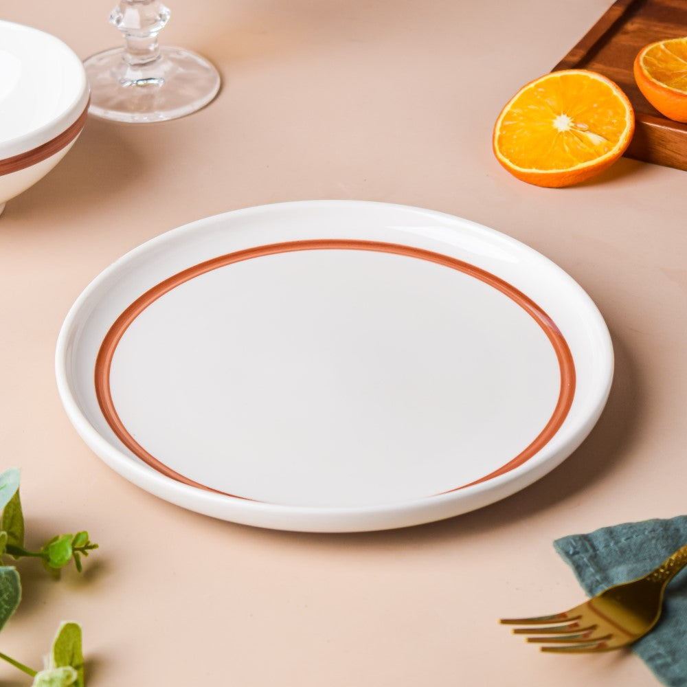 Ivory Ceramic Snack Plate 8 Inch Nestasia