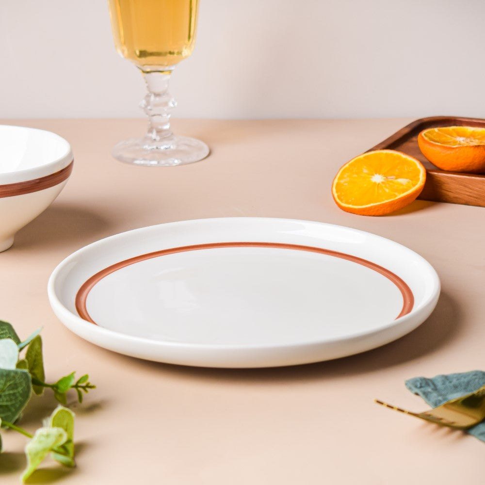 Ivory Ceramic Snack Plate 8 Inch Nestasia