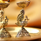 Brass Peacock Lightweight Diya Pair Vedansh Craft