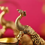 Brass Peacock Lightweight Diya Pair (3.3 Inch) Vedansh Craft