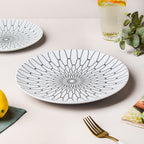 Trellis Gloss Ceramic Dinner Plate White 10 Inch Nestasia