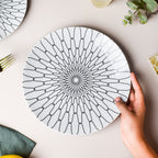 Trellis Gloss Ceramic Dinner Plate White 10 Inch Nestasia