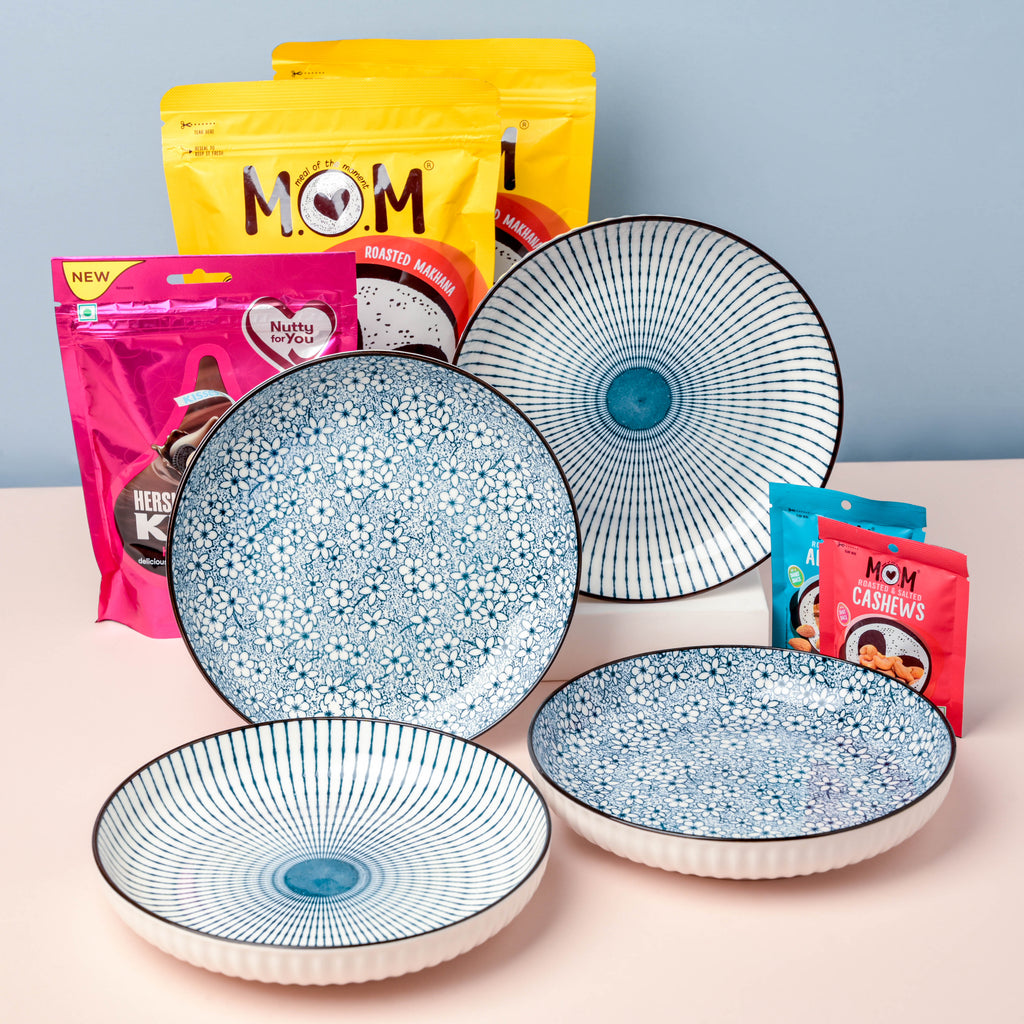 Meraki Plate And Snack Festive Hamper Set Of 9 Nestasia