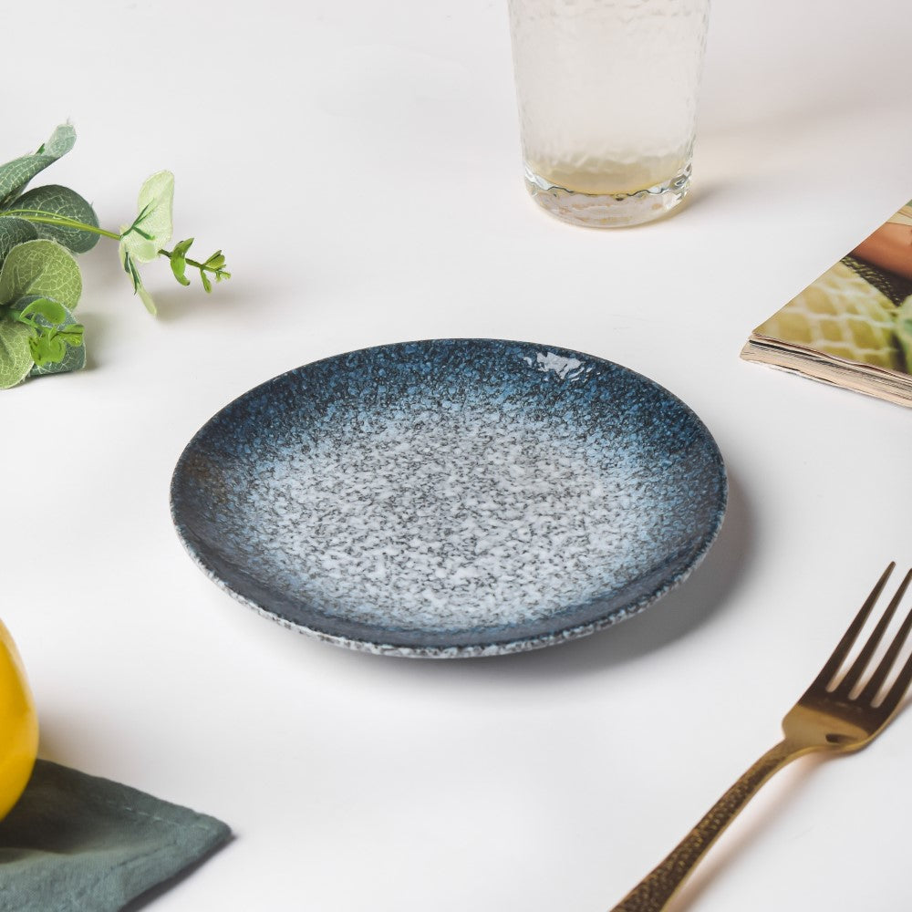 Pebble Glazed Dessert Plate Blue Grey 6 Inch Nestasia