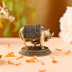 Brass Kamdhenu Cow With Calf Lightweight Idol (2 Inch) Vedansh Craft