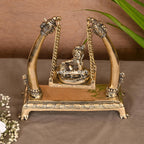 Brass Laddu Gopal On Swing/Jhula (10") Vedansh Craft