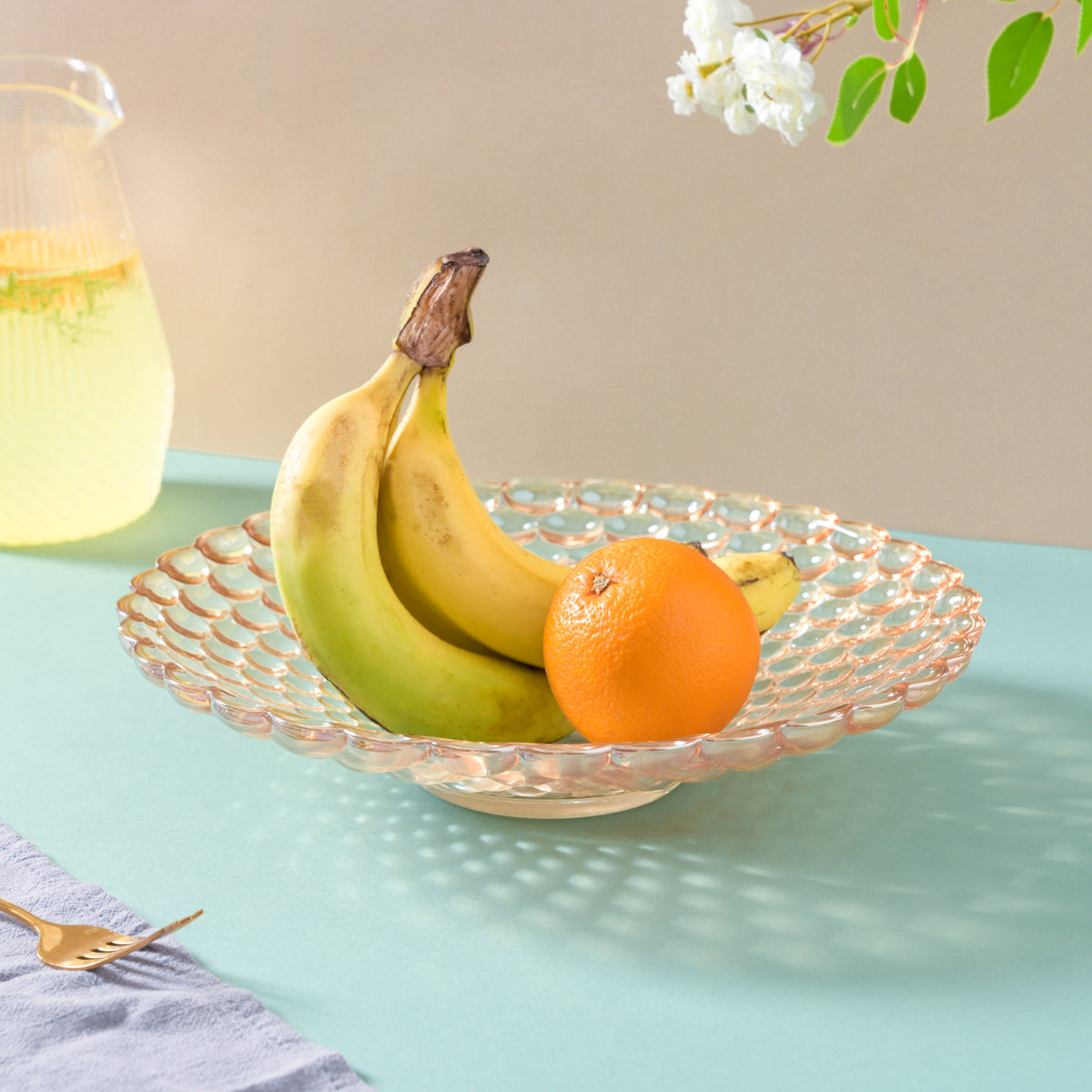 Amber Glass Decorative Fruit Bowl Nestasia