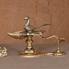 Brass Peacock Panch Aarti With Handle (7.5 Inch) Vedansh Craft