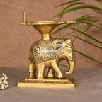 Brass Elephant Standing Diya (5.5 Inch) Vedansh Craft