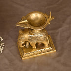Brass Elephant Standing Diya (5.5 Inch) Vedansh Craft