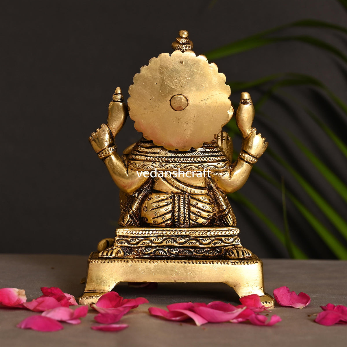 Brass Lord Sitting Ganesha Idol (5.5 Inch) Vedansh Craft