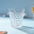 Textured Glass Ice Bucket With Handle Nestasia