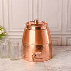 Copper Half Hammered Water Dispenser – Premium (10.5 Inch) Vedansh Craft