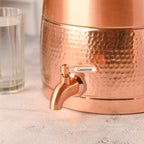 Copper Half Hammered Water Dispenser – Premium (10.5 Inch) Vedansh Craft