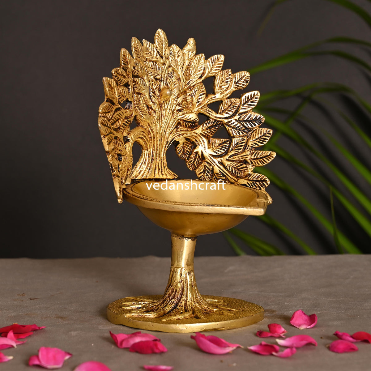 Brass Kalpvriksha Diya (7 Inch) Vedansh Craft