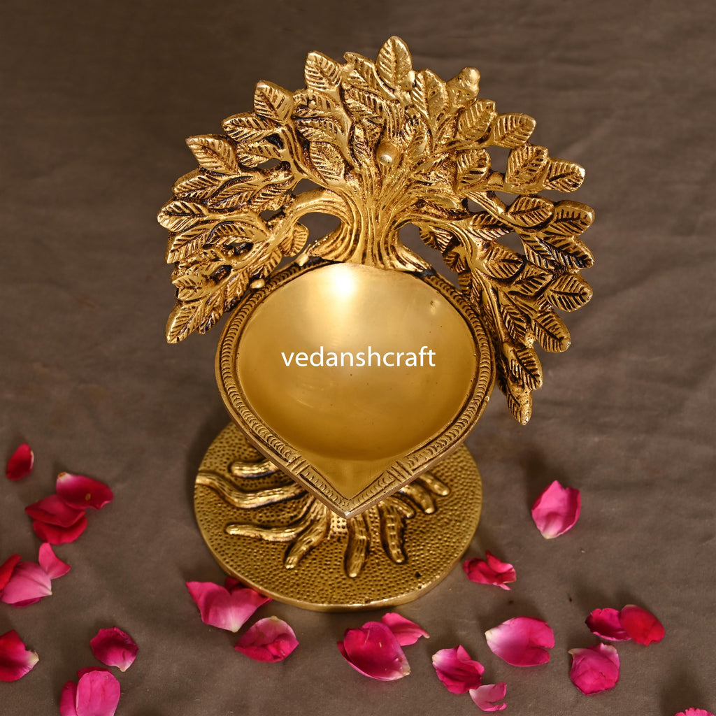 Brass Kalpvriksha Diya (7 Inch) Vedansh Craft