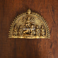 Brass Goddess Mahishasura Mardini Hanging Plate (6.5 Inch) Vedansh Craft