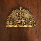 Brass Goddess Mahishasura Mardini Hanging Plate (6.5 Inch) Vedansh Craft