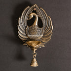 Brass Peacock Wall Hanging Diya With Bell (8 Inch) Vedansh Craft