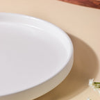 Modern Stoneware Snack Plate White Nestasia