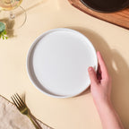 Modern Stoneware Snack Plate White Nestasia